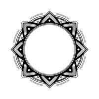 Minimalist Geometric Mandala With Blank Center in Grayscale vector