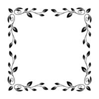 Elegant Floral Frame Minimalist Leaf Vines on Cream Background vector