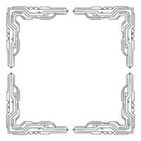 Futuristic Circuit Board Corner Frame Clean Tech , White Space vector