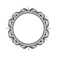 Elegant Circular Frame With Decorative Black Elements on White Background vector