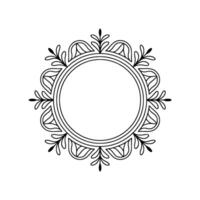 Elegant Black and White Circular Frame for vector