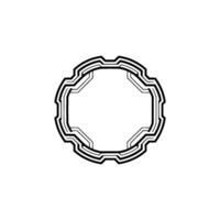 Geometric Tech Frame Minimalist Black White Circle for Branding vector