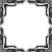 Geometric Frame, Black and White, Techy Border, Modern Element vector