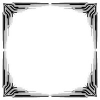 Art Deco Border Frame Geometric Black and White , Empty Center vector