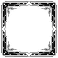 Art Deco Square Frame on Gradated Background Black White, Decorative Border vector