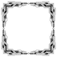 Art Deco Geometric Frame Elegant Border on White Background vector