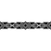 Abstract Geometric Border Black White Pattern on White Background vector