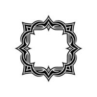 Elegant Black Geometric Frame on White Background, Decorative Element vector