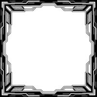 Futuristic Tech Frame Geometric Black and White vector