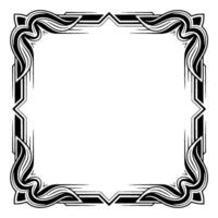 Art Deco Frame Elegant Black and White Border, Empty Space for vector
