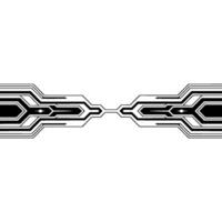 Modern Circuitry Background, Futuristic Tech in Black White vector