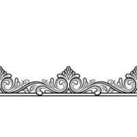 Elegant Floral Border in Black and White, Ornamental Scrollwork vector