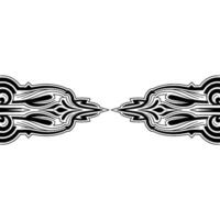 Symmetrical Black and White Ornament Abstract , Border Element vector