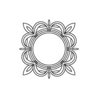 Elegant Monochromatic Floral Frame Element vector