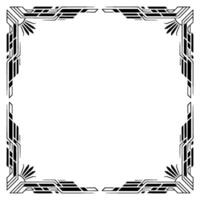 Art Deco Square Frame, Black White Ornament, Element vector