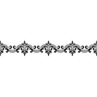 Ornate Black Scroll Border on White Background vector