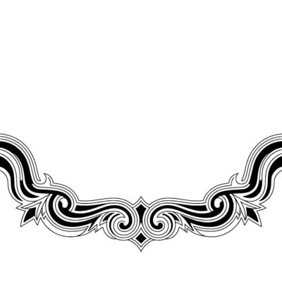 Elegant Black and White Ornamental Border , Element