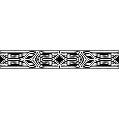 Art Deco Style Border Element Black and White
