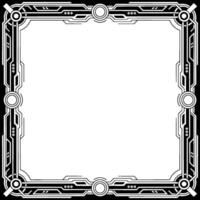 Futuristic Tech Frame Monochromatic Square Border for Elements vector