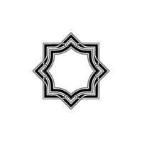 Elegant Geometric Starburst Frame in Black and White, Minimalist vector