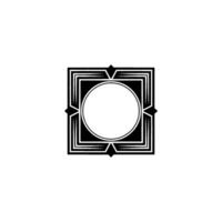 Art Deco Geometric Frame Emblem on White Background vector
