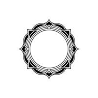 Ornate Circular Frame, Black White, Geometric, Minimalist vector