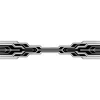 Abstract Circuit Board Element, Black and White Tech Border vector