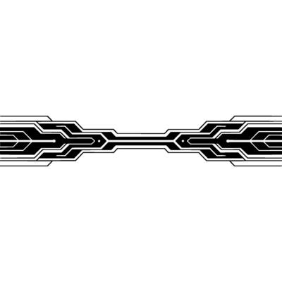 Abstract Circuit Board Element, Black and White Tech Border