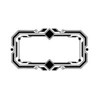 Futuristic Geometric Frame Element, Tech Border on Light Gray vector