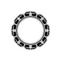 Geometric Circular Frame Black White Element vector