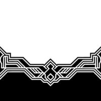 Art Deco Border , Black White Geometric Pattern, Illustration vector