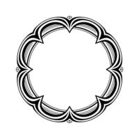 Decorative Black and White Circular Frame Elegant Element vector