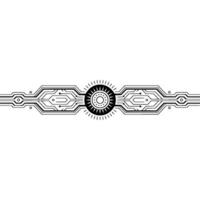 Cybernetic Sunburst Minimalist Tech Element vector