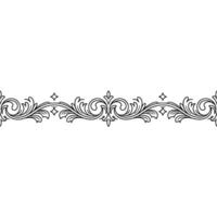 Elegant Scrollwork Border in Black White, Decorative Element vector