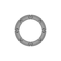 Minimalist Geometric Circle Frame, Black Lines on White vector