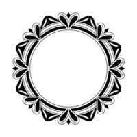 Elegant Black and White Circular Frame With Heart Motifs vector
