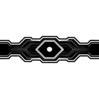 Futuristic Tech Background Black White Hexagon Center vector