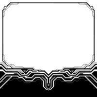 Futuristic Tech Frame Black White Digital Interface vector