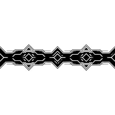 Geometric Art Deco Border, Black, Gray, and White Abstract
