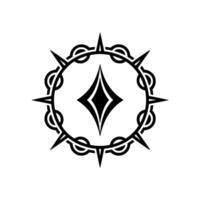 Geometric Emblem in Black White, Symbolic on White Background vector