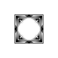 Geometric Black Frame With Spikes on White Background vector