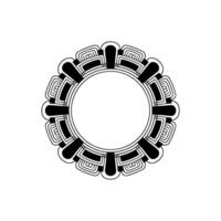 Geometric Mandala Frame Black White Circular on White Background vector