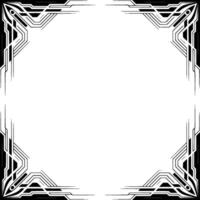 Geometric Art Deco Frame, Black White, Empty Space for Elements vector