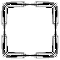 Futuristic Geometric Frame Black White Tech for Invitations, Posters vector