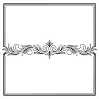 Elegant Scrollwork Border on White, Vintage Frame Template vector