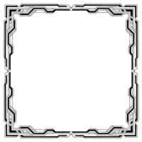 Geometric Tech Frame Black White, Minimalist Border vector