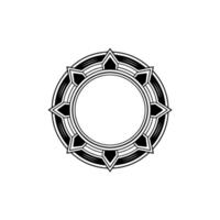 Geometric Circular Emblem in Art Deco Style on Light Grey Background vector