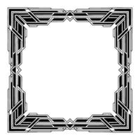 Art Deco Frame, Geometric , Black and White, Empty Center vector