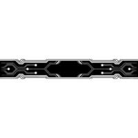 Modern Tech Banner Circuit Board Element, Black and White vector