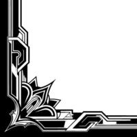 Art Deco Corner Frame Geometric, Floral, Monochrome Elegance vector